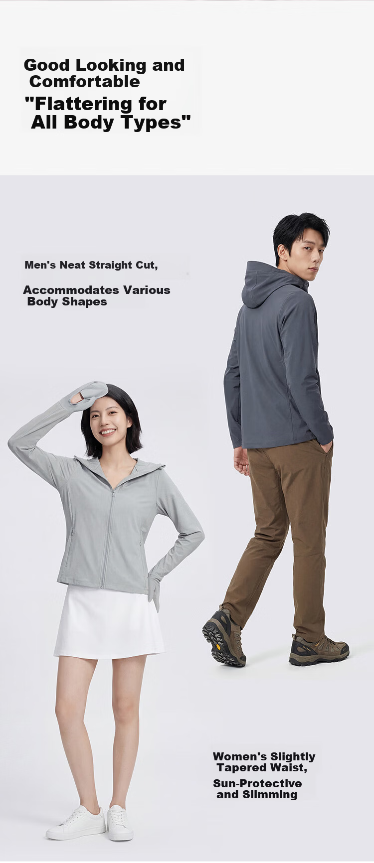 JD Jingzao [Best Seller 10K+] Men's Summer UV Protection Jacket Unisex Light Coffee Gray M 12