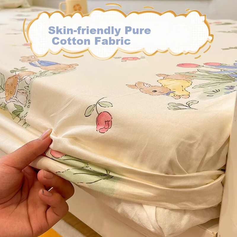 MUJI A-Class Cotton Fitted Sheet Single Student Dormitory 1.2x2m Mattress Protector