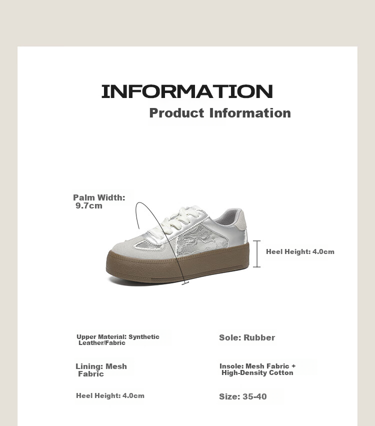 ZHR Women's Training Shoes 2026 New Summer Lace Mesh Breathable Platform Sneakers KS78E Beige Size 40 5
