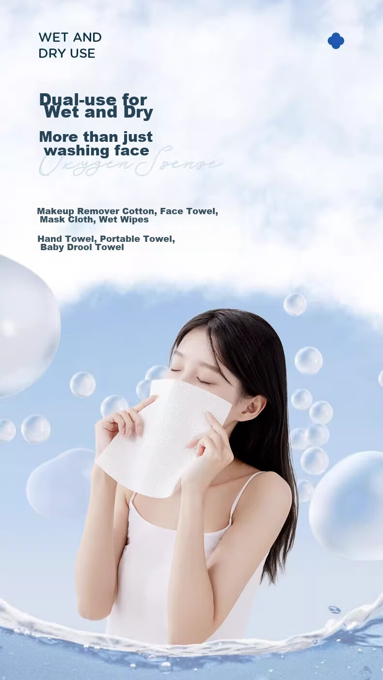 Grace All-Cotton Facial Cleansing Wipes, Pull-Out Disposable, Thickened Pearl Texture, Oxygenated Cleansing Cotton Soft Tissues, Thick And Soft Version, 1 Pack of 60 Pieces 7
