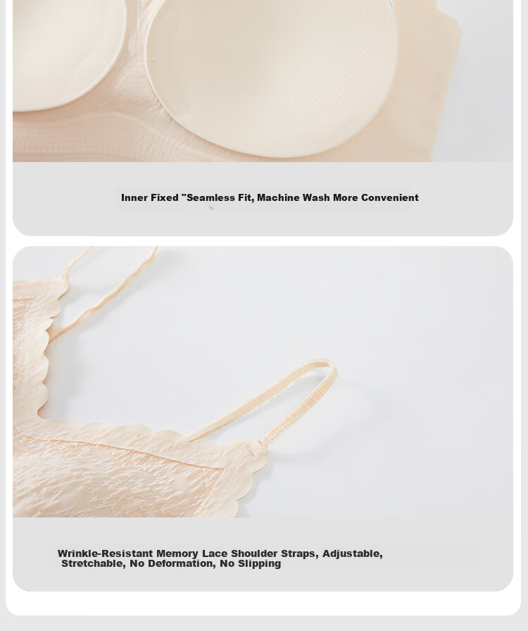 Audifine Lace Camisole Vest with Chest Pad Women's White Breathable Innerwear Base Layer Top Bra 16
