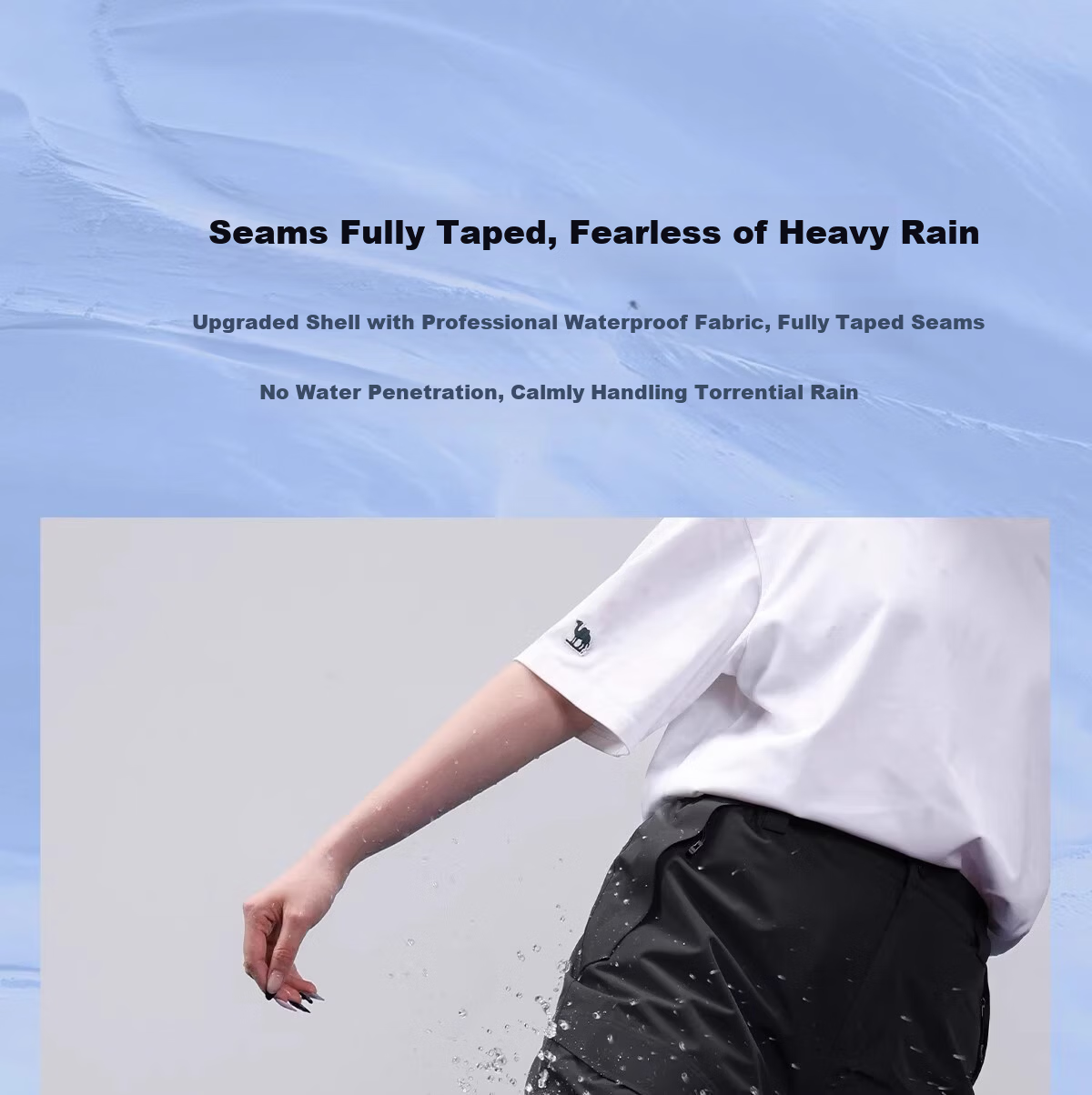 CAMEL Men's Outdoor 3-in-1 Windproof Waterproof Fleece Lined High Breathability Anti-Hypothermia Mountaineering Pants Women M 7