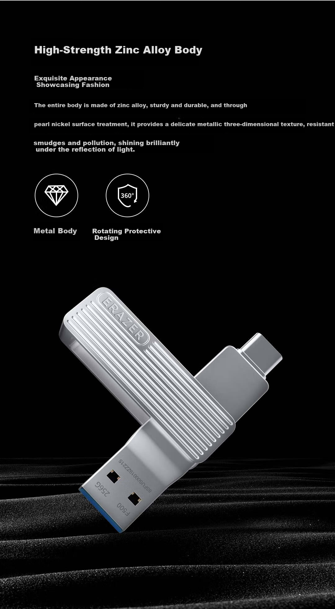 Lenovo Invests in Brand Yinengzhe, 256GB USB3.2 Lightning Dual-Interface Apple Phone Flash Drive, F510 Metal Rotating Protective Case, Dual-Purpose USB Drive for Phones And Computers 5