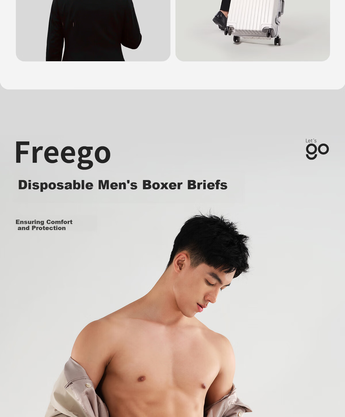 Freego Disposable Men's Cotton Boxer Briefs Sterilized Travel Portable Wash-Free Daily Use Plus Size 4XL 9-Pack White 20