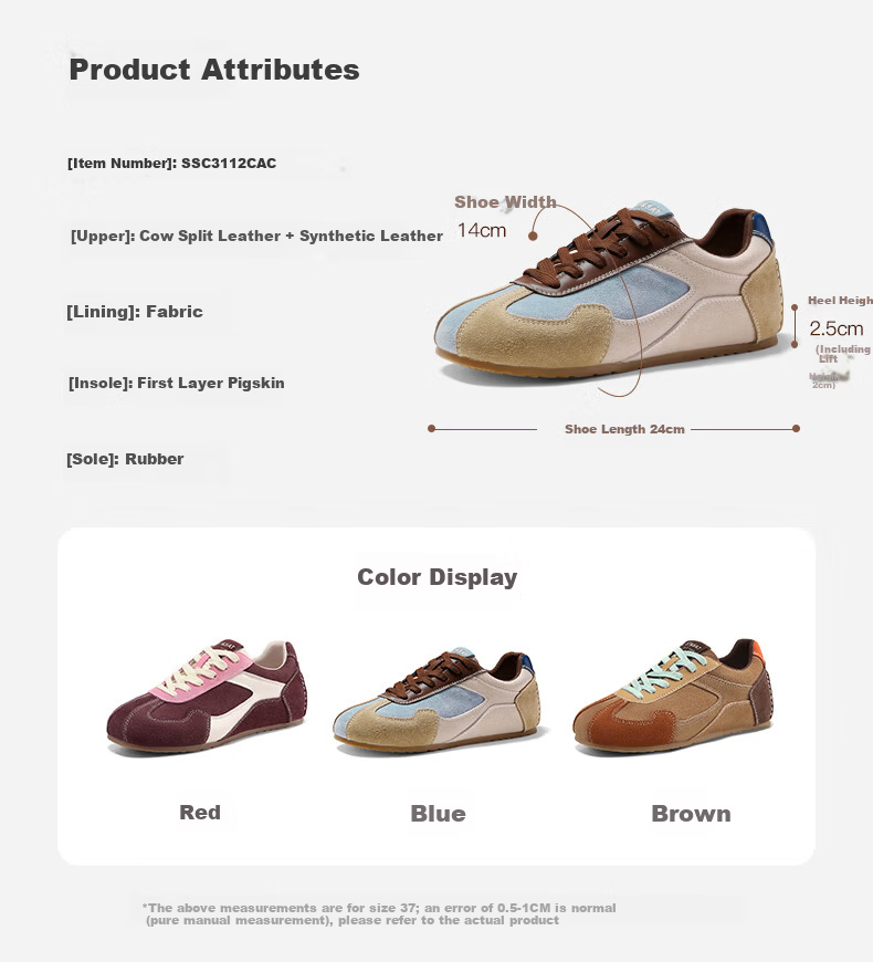 Saturday Vintage German Trainer Women's 2026 Summer New Height-Increasing Soft Sole Lightweight Classic Casual Sports Sneakers 2
