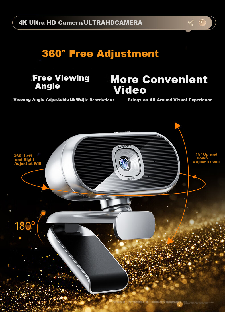Stek 4K Ultra HD Webcam with Microphone Integrated Privacy Cover Auto Focus USB External Camera for Desktop Laptop Live Streaming Video Conferencing Office Exam Home Use 10