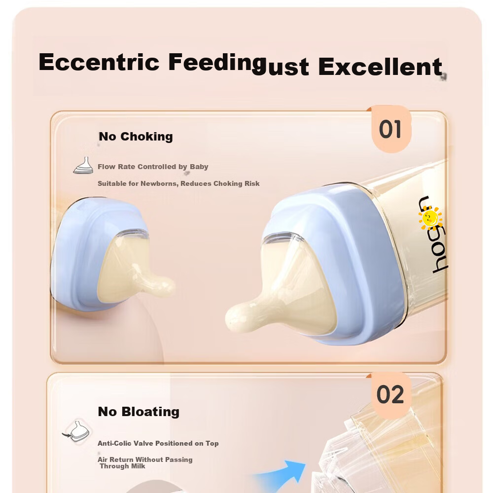 BAYTIM Compatible Hegen Baby Bottle Nipple Stage 2 Anti-Colic Nipple Accessory 7