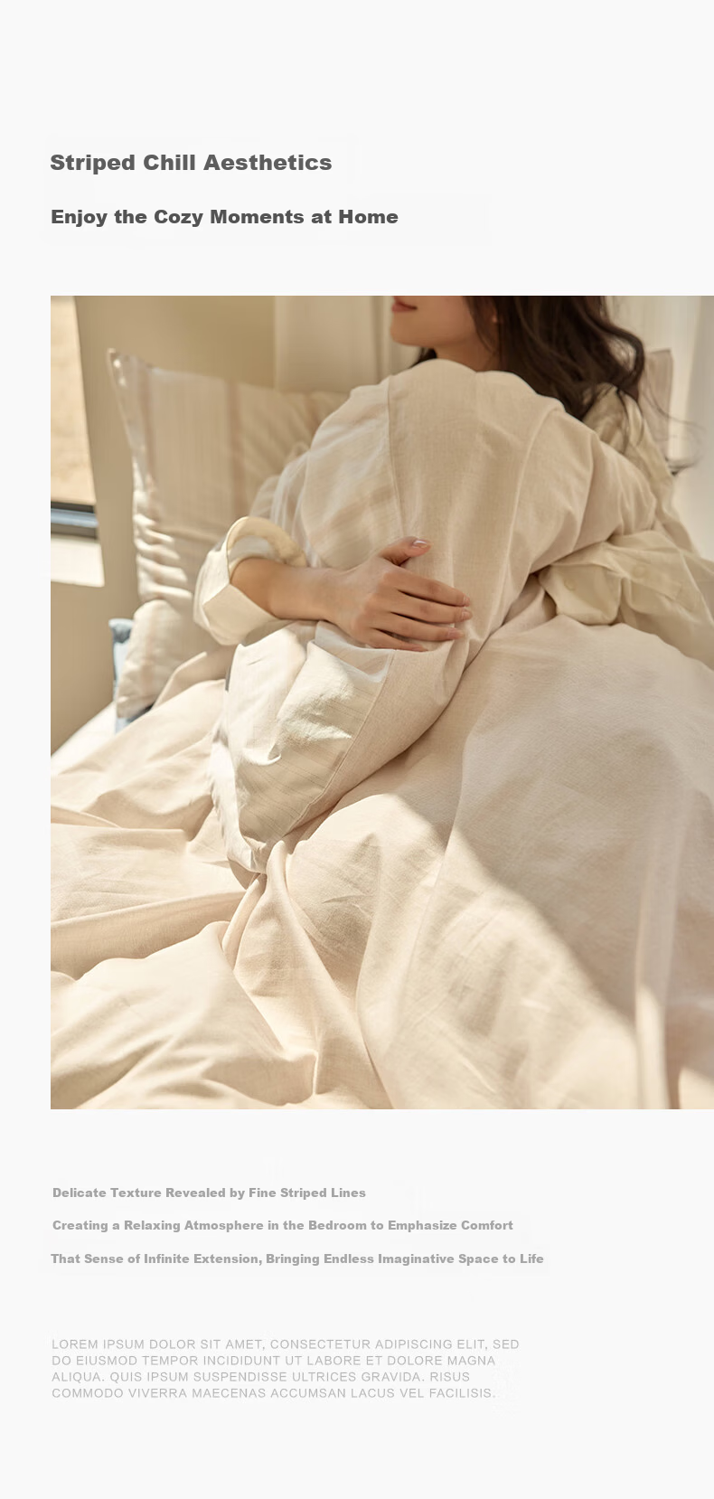 Luolai Home Textiles 100% Cotton Bedding Set 4-Piece A-Class Antibacterial Duvet Cover and Sheet Brown 220x250cm 3