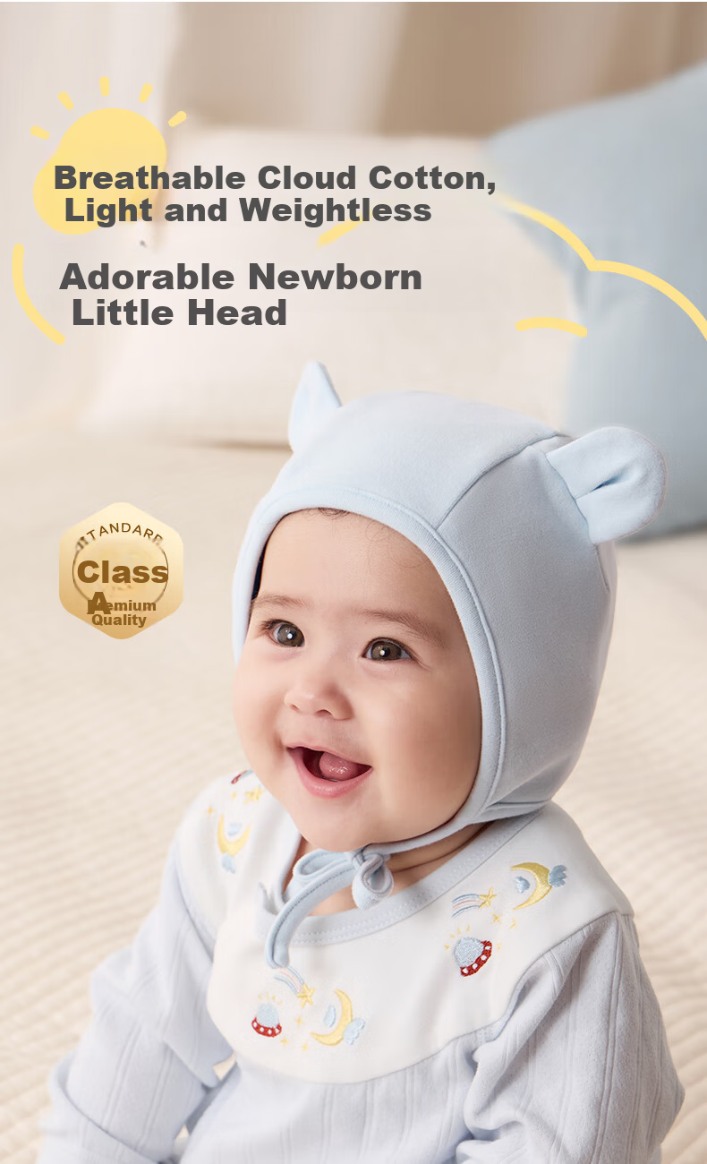 October Crystal Baby Hat Fontanelle Cap Autumn Winter Newborn Infant Cap Unisex 0-3-6 Months 1