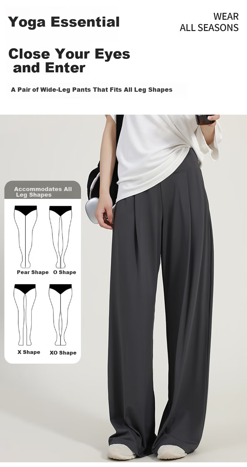Free Style Women's High Waist Slim Fit Draped Straight Leg Yoga Pilates Outdoor Fitness Training Loose Wide Leg Pants 4