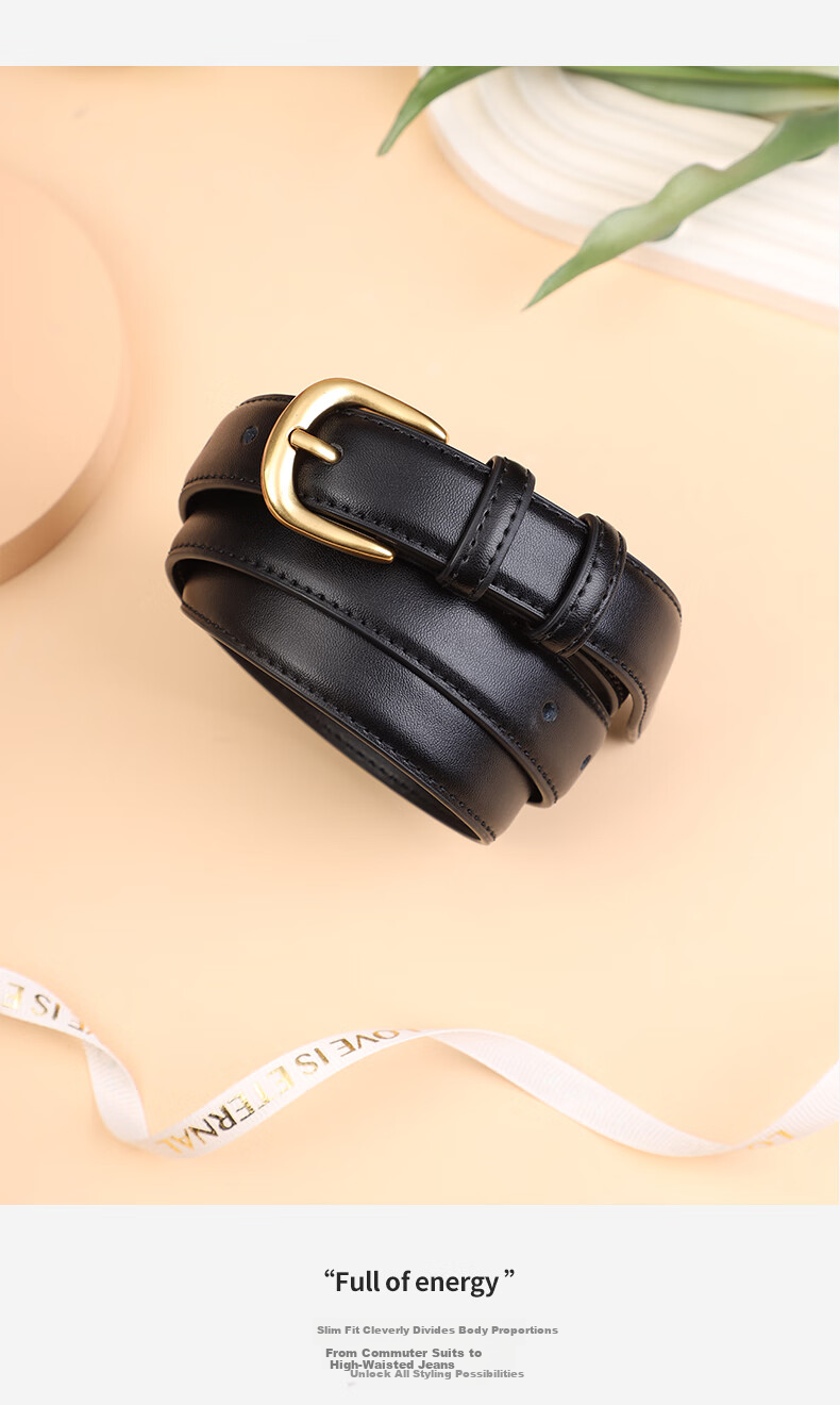 Hongdou Women's Leather Belt 2026 New Luxury Pin Buckle Belt Birthday Gift for Girlfriend Mom Valentine's Day Present 15