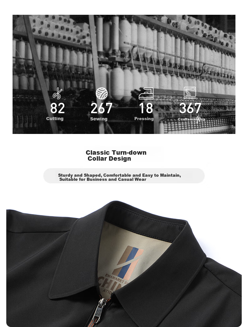 Shanshan [Three-proof Seamless Lapel] Men's Jacket Spring Autumn Business Executive Workwear Casual Middle-aged Dad Coat 3