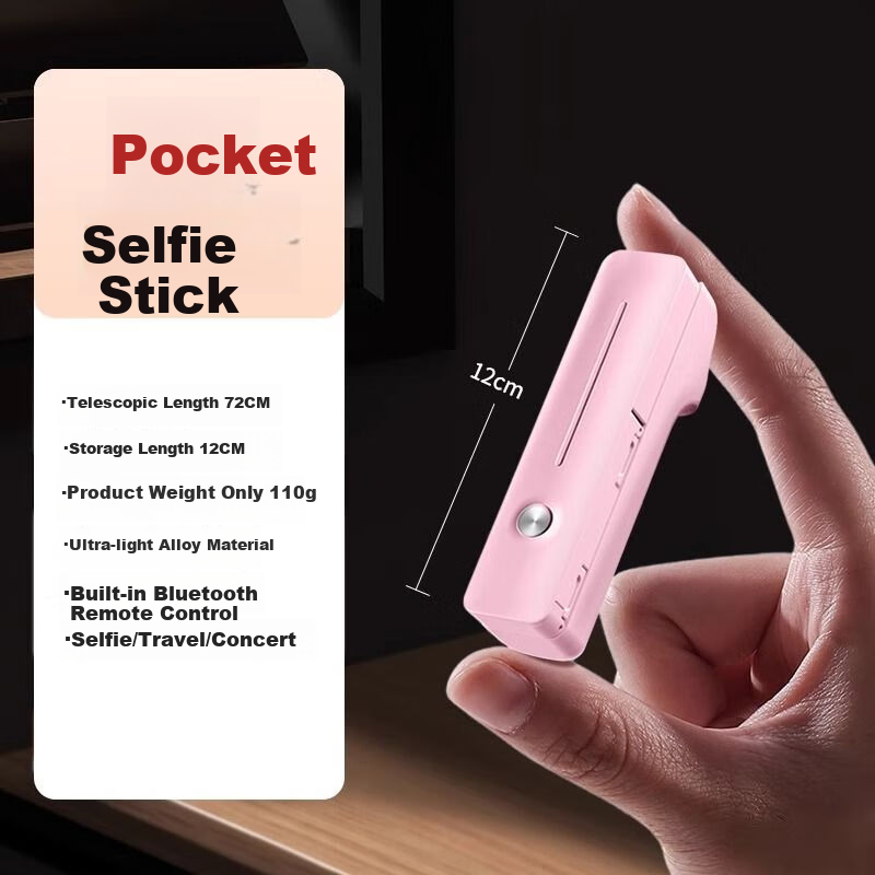 Lingchen Ultra Mini Selfie Stick Live Streaming Phone Stand Floor Mount 360-Degree Rotation Fully Automatic Multifunctional Live Shooting Handheld Anti-Shake Travel Photo Handle Compact Portable