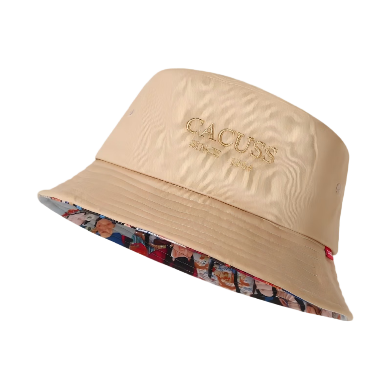 CACUSS Unisex Cotton Bucket Hat Four-Season Sun Protection Outdoor Wide Brim Fashion Fisherman Hat Autumn