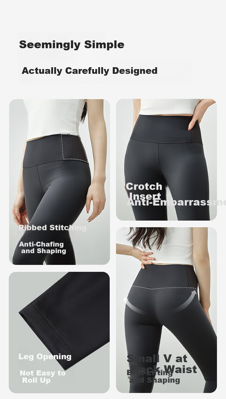 JD Jingzao Sharkskin High-Waist Tummy Control Leggings for Women 2026 Spring Slim Fit Yoga Pants Black XS 3