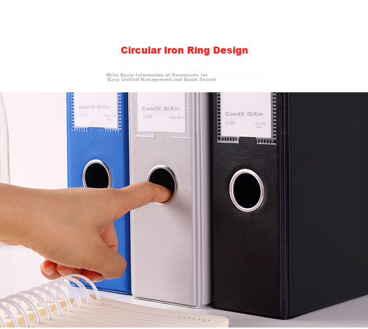 COMIX 68mm Durable Magnetic PVC Thickened File Box Document Box A4 Storage Box Office Stationery Blue EA1014 5