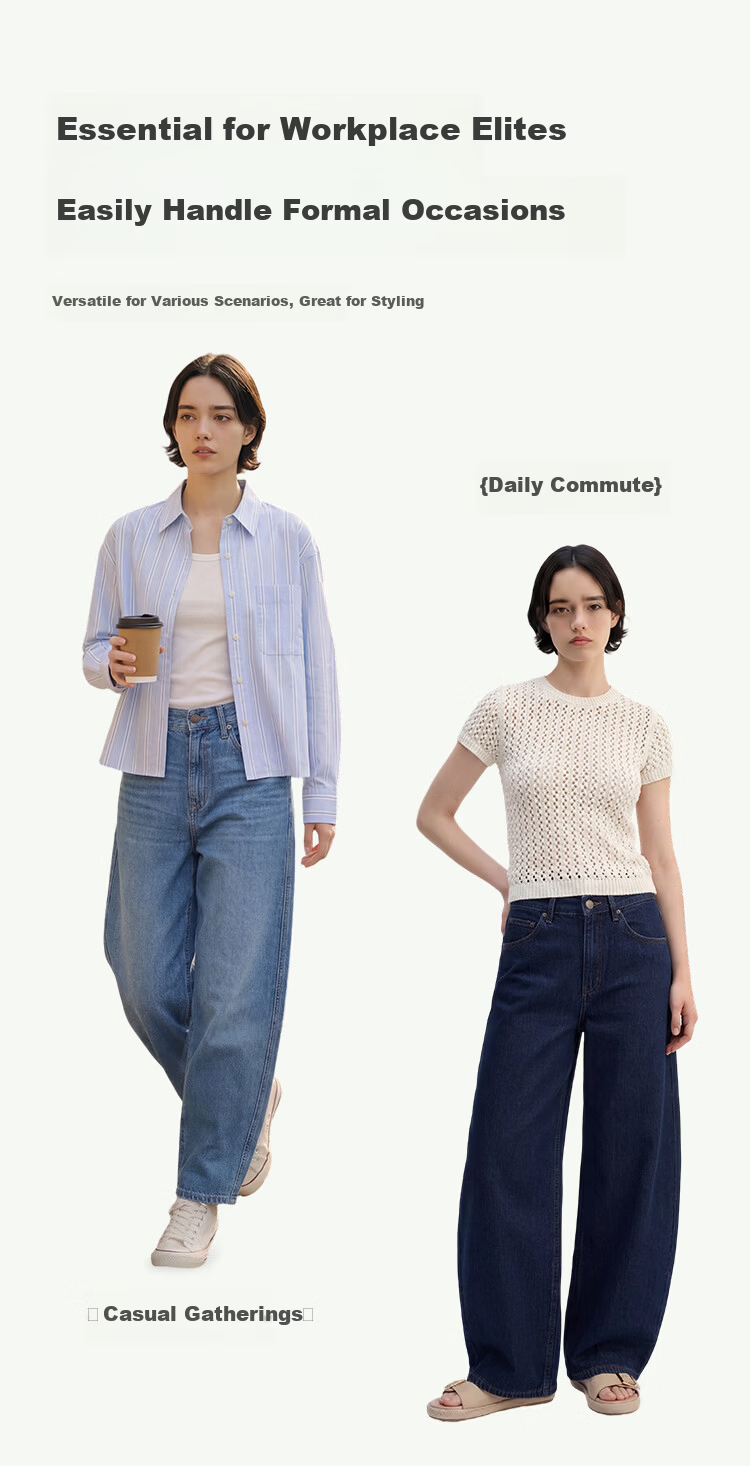 JD Jingzao Linen Curved Blade Women's Jeans Vintage Style Casual Pants 2026 New Spring Autumn Women's Trousers Retro Dark Blue 29 8