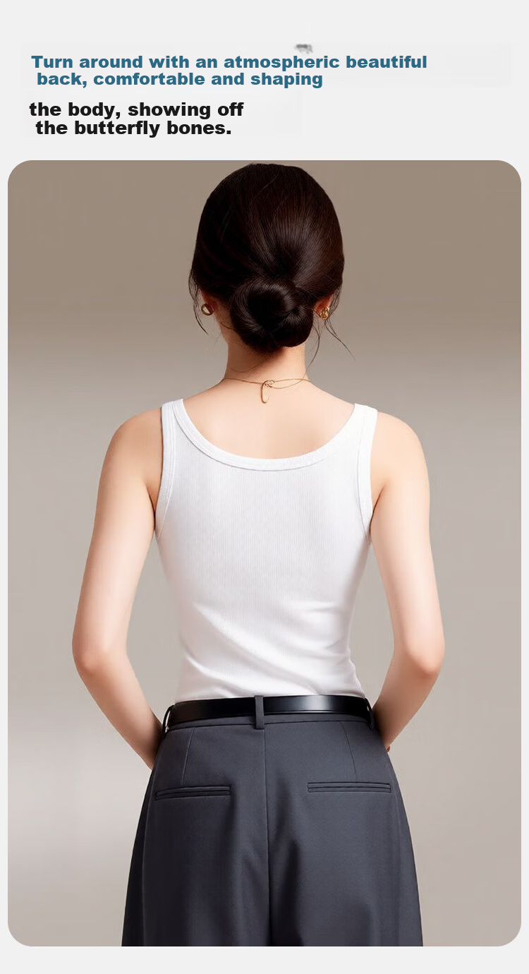 Herbal Original Color Women's Camisole 10A Antibacterial Camellia Fragrance Inner Base U-Neck Back Beauty Summer New Top 3