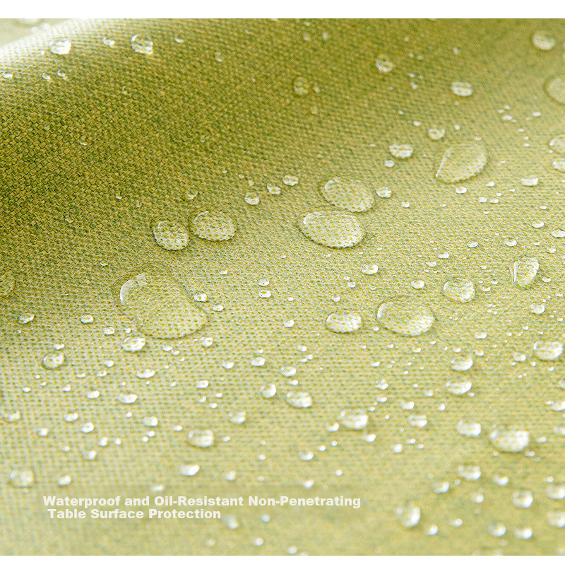 Aiwei Cotton Linen Waterproof Oil-Resistant Solid Color Rectangular Tablecloth with Tassels for Coffee Table 140*180cm Greenery 4