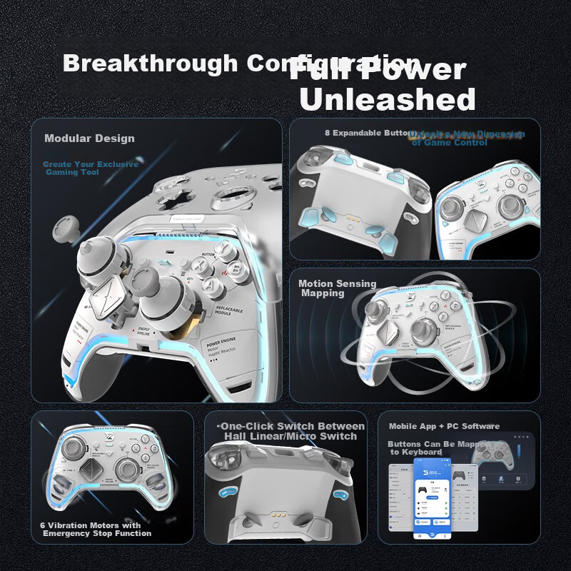 Actuator Ultimate Legend Wireless Game Controller Vibration Motion Macro Programming Bluetooth Switch Controller for PC Mobile Steam TV NS Switch 2