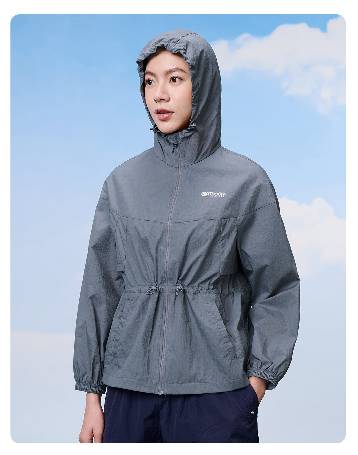 OUTDOOR PRODUCTS Women's Original Yarn UV Protection Jacket 26 Spring Summer Camping UV50+ Lightweight Breathable Skin Jacket OFPF522401 Light Water Blue 21