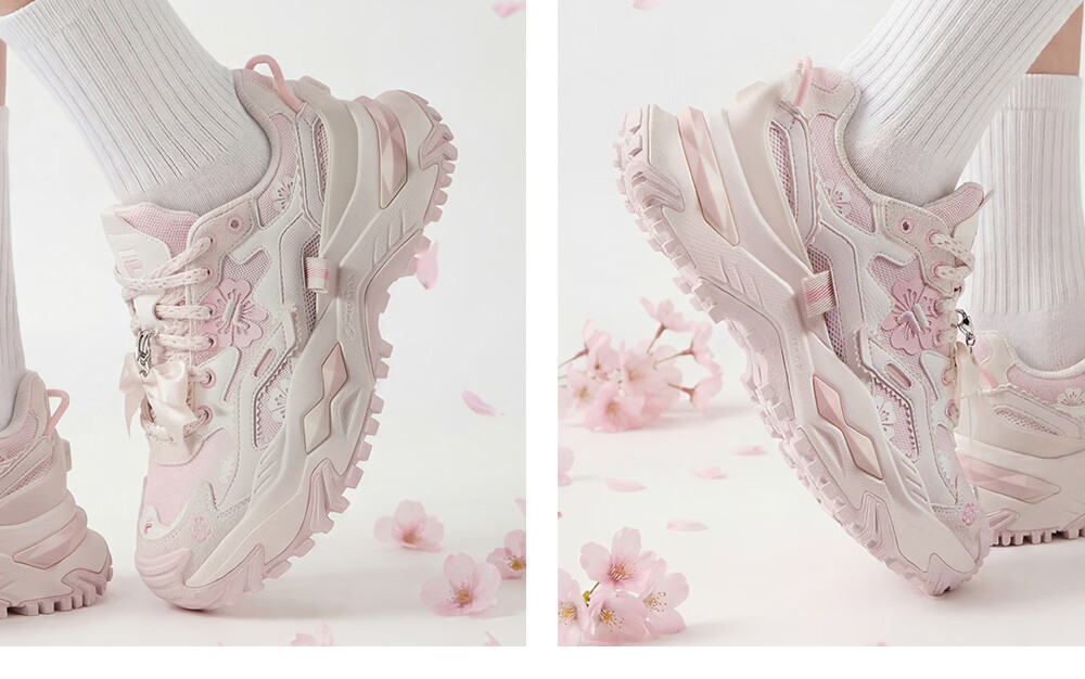 FILAFUSION Fila Trendy Hard Candy Garden Bloom Dad Shoes 26 Summer New Thick Sole Height Increasing Casual Shoes 22