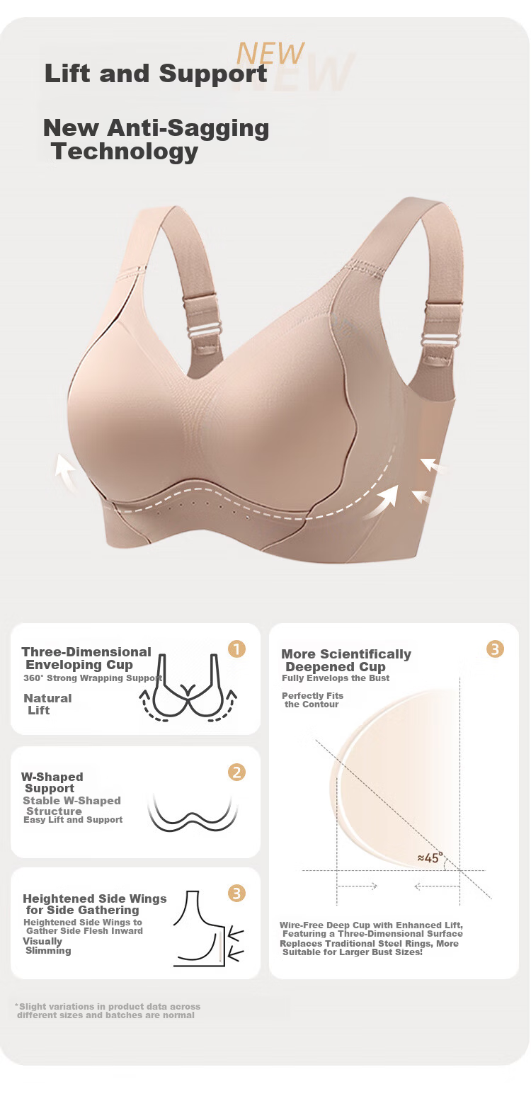 GRACEWELL Large Size Foundation Liquid Invisible Bra for Women, Uplift, Anti-Sagging, Breast Minimizing, Side Support, Push-Up Bra 2