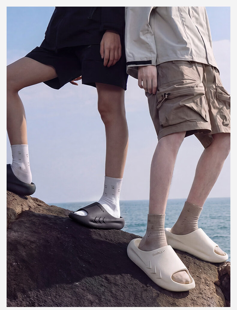 Beiduo Yang Men's Summer High-End Sports Durable Thick-Soled Non-Slip Outdoor Beach Slippers Gray Size 44-45 9