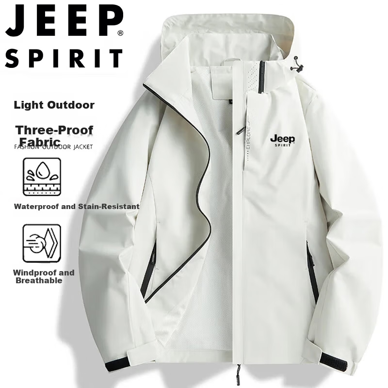 JEEP SPIRIT Men's Summer Casual Lightweight Sun Protection Jacket Comfortable Outdoor Sports Skin Jacket Dark Gray 5XL