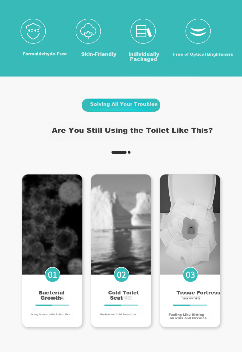Briars Disposable Toilet Seat Covers, Extended And Thickened, Individually Wrapped, Portable Travel Sanitary Toilet Seat Protectors, 40 Pieces Per Pack 1