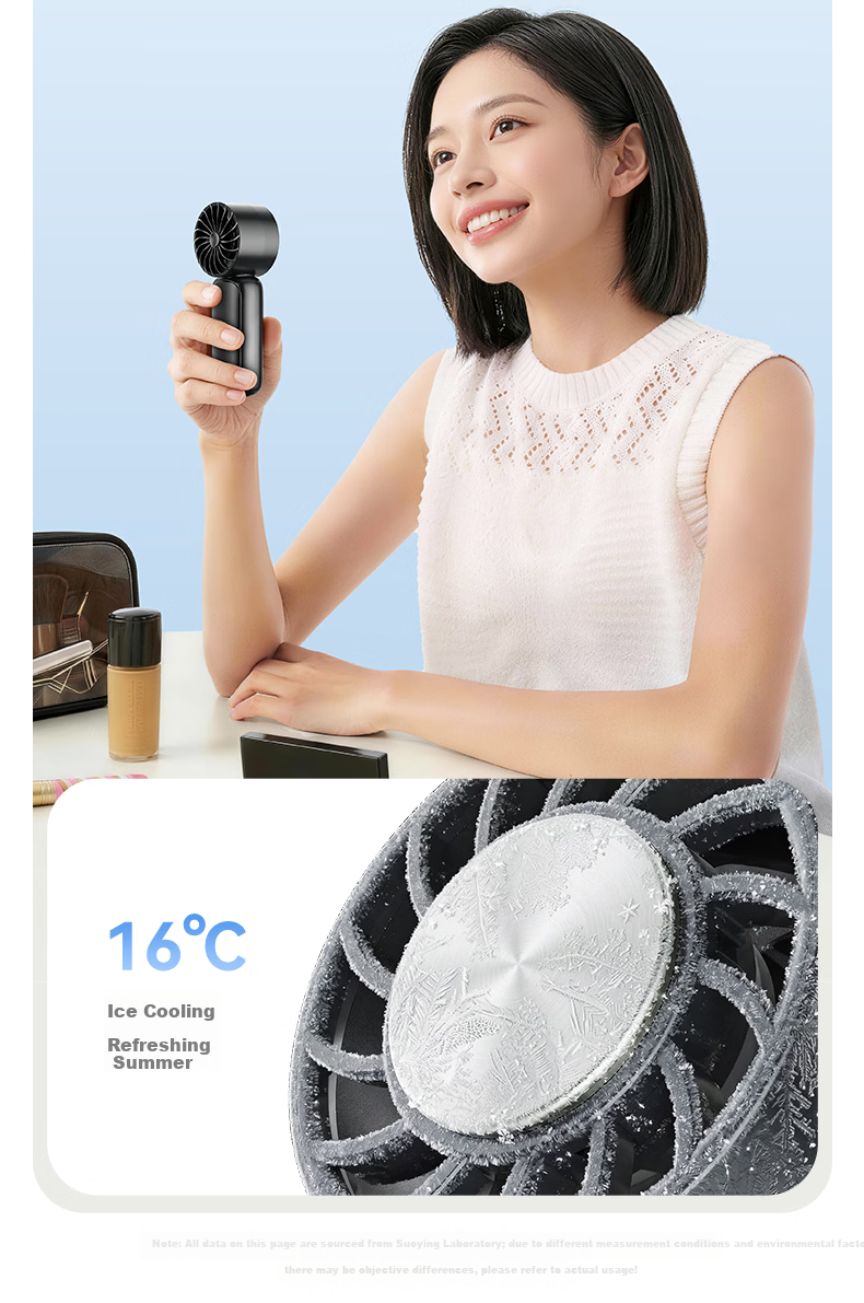 Suying Semiconductor Cooling Handheld Mini Fan USB Rechargeable Silent Portable Dorm Office Bedside Long Battery Life New Model 18