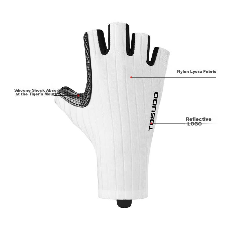 Tasiduizhang Bicycle Gloves, Half-Finger Riding Gloves for Men And Women, Road And Mountain Bike Breathable Silicone Shock-Absorbing Cycling Equipment, Black XL 6