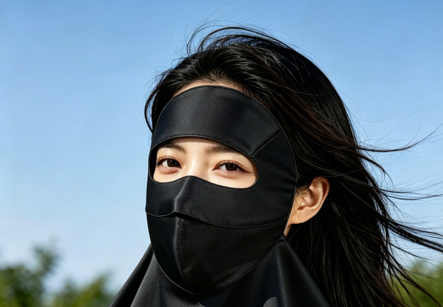 FANCET Silk Face Mask for Women Summer Full Face Sun Protection Mulberry Silk Facekin Breathable Eye Corner Neck Shoulder Guard Mask 26