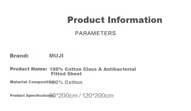 MUJI A-Class Cotton Fitted Sheet Single Student Dormitory 1.2x2m Mattress Protector 12
