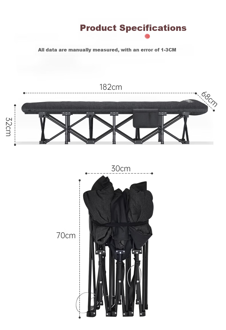 Nanjiren Folding Single Nap Bed Military Cot Care Bed Mattress Integrated 14-Leg Bed 11