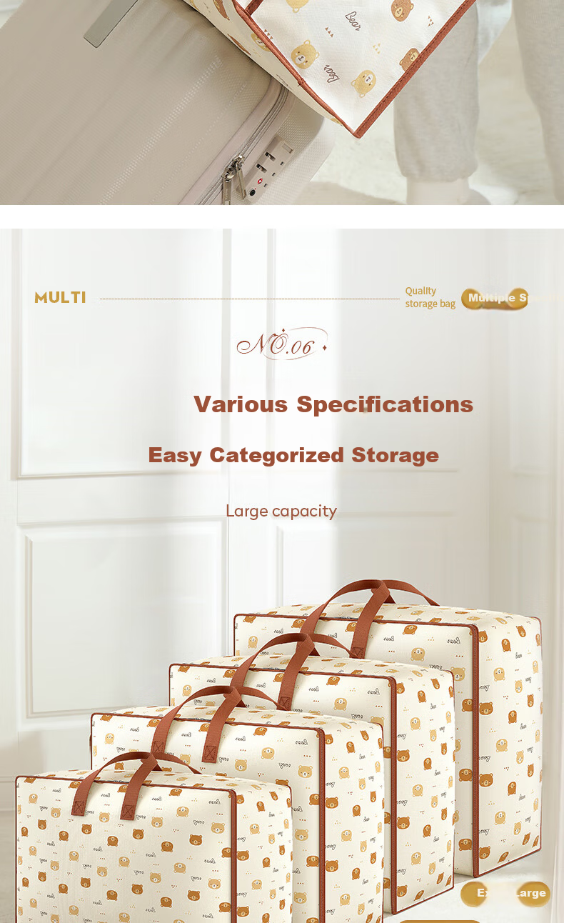 Baicaoyuan Quilt Storage Bags, Moving Packing Bags, Kindergarten Clothes Organizer, Bedding And Clothing Luggage Bags, 105L*2 Pieces 4