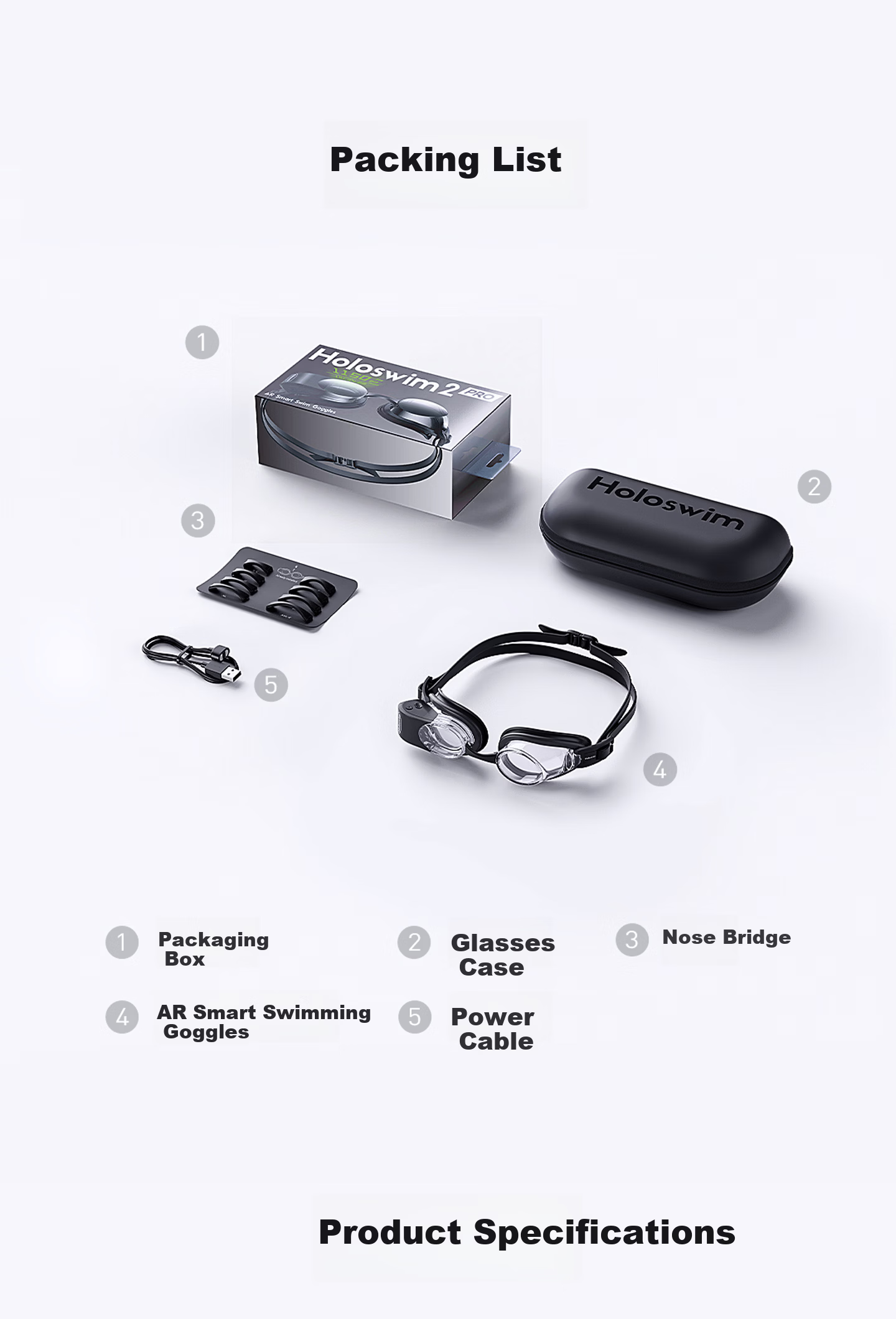 Holoswim 2 Pro AR Smart Swimming Goggles White Anti-Fog HD Prescription Swim Glasses for Men and Women 14