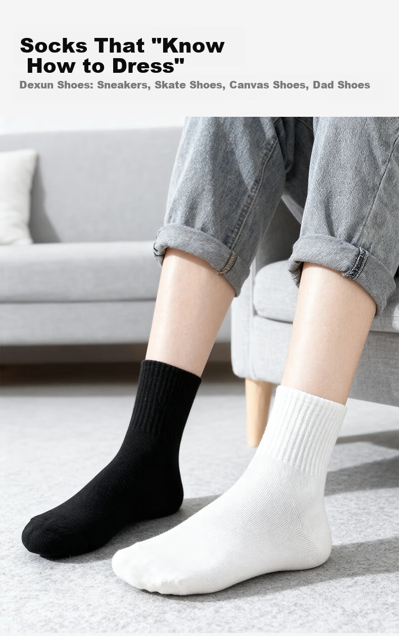 NolansenDi Disposable Socks Unisex Daily Use Mid-Calf 10A Antibacterial Breathable Sweat-Absorbing Travel Wash-Free White 20 Pairs 6