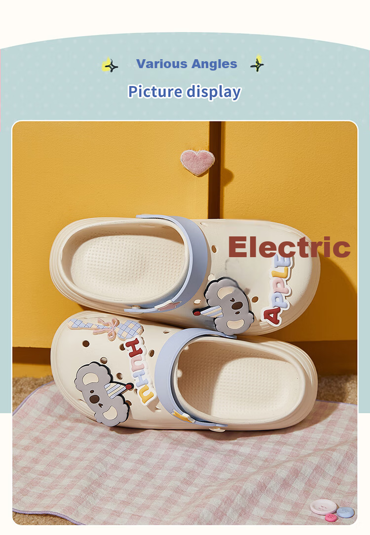 Gukoo Women's Summer Cute Koala Clog New Non-Slip Home Slippers Off-White Size 35-36 9