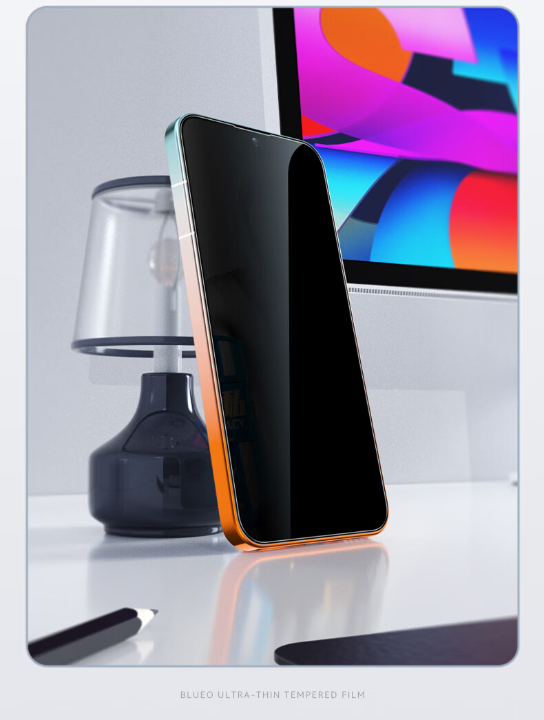 Mr. Blue Gorilla [Clear No Grid] Huawei Pura90promax Screen Protector Pura90promax Tempered Glass Anti-Fingerprint Privacy Dustproof Protective Film 6