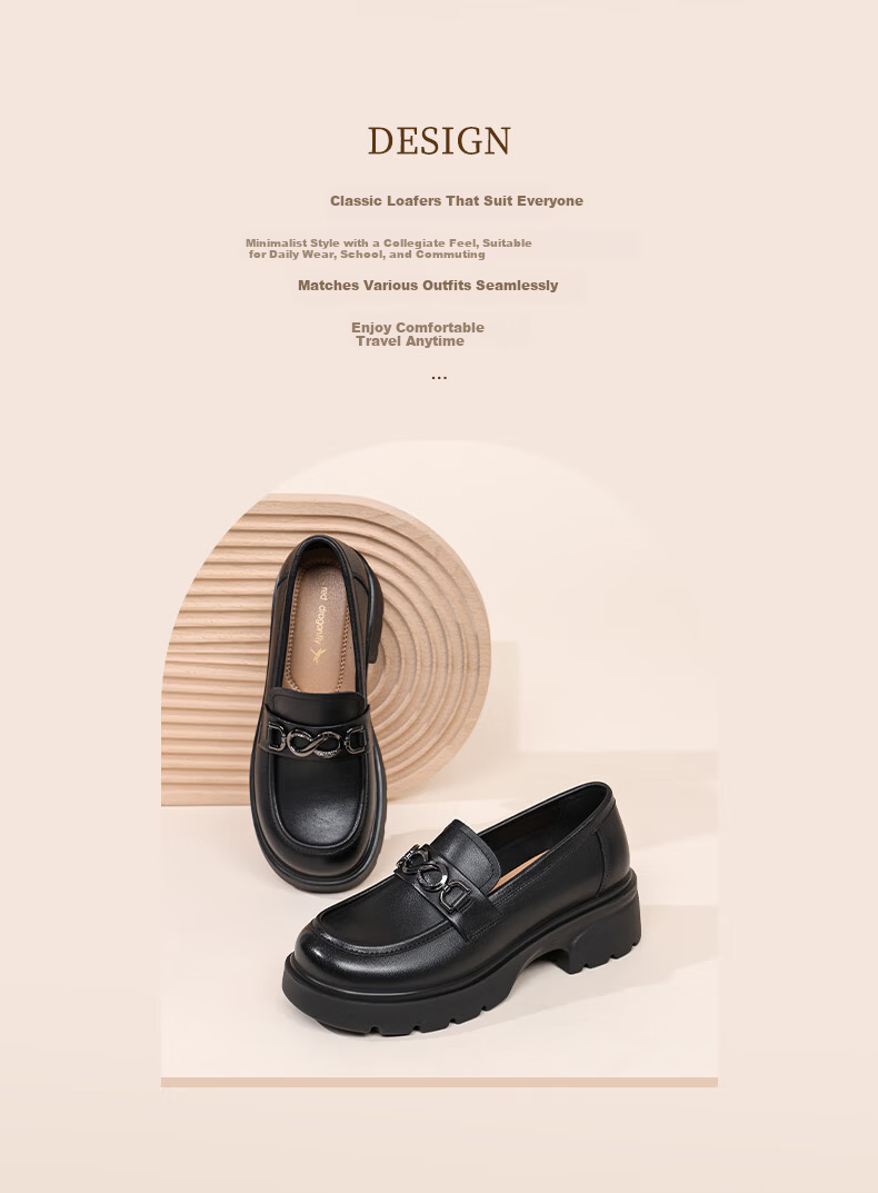 Hongqingting Women's Single Shoes, JK Leather Shoes, Japanese-Style Lolita Thick-Soled Heightening Loafers, WTB152711, Black, Size 38 2