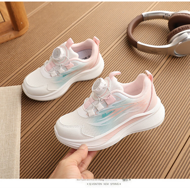 Warrior Kids Boys Running Shoes Children's Sports Shoes Casual Sneakers WZ(CL)-2215 Pink Green White Size 36 5