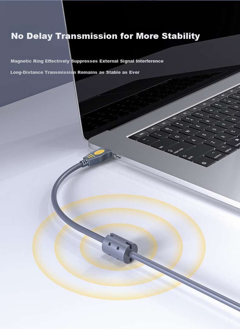 Jinghua USB 2.0 Data Cable Male to Male Dual Head External Hard Drive USB Data Transfer Cable Laptop Cooler Set-Top Box Gray 1.5m U110E 6