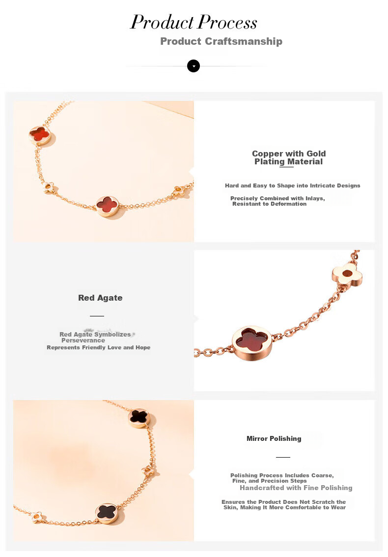 Grace Girl Original Four-Leaf Clover Bracelet for Women, Fashionable Luxury Jewelry, Anniversary Birthday Gift for Girlfriend 2