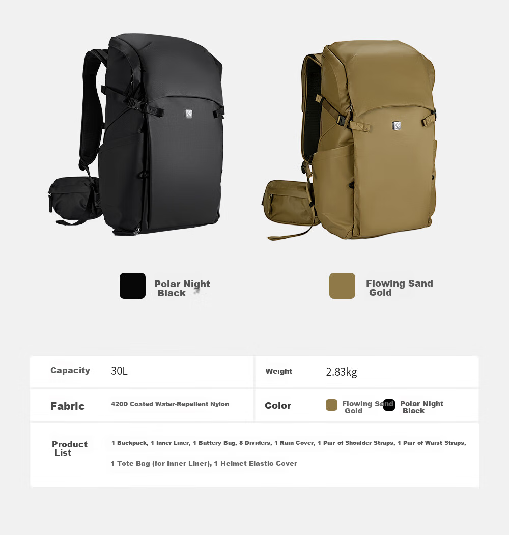 K&F CONCEPT Exploration Series Outdoor Hiking Photography Backpack Professional Carrying System Large Capacity 40L Travel Outdoor Hiking Multifunctional Camera Bag 19