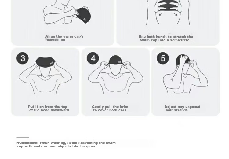 Whale Professional Silicone Bubble Swim Cap Comfortable High Elasticity Non-Tight Unisex Fashion Simple Long Hair Ear Protection 13