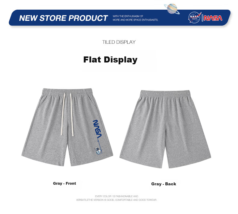 NASA GISS Men's Shorts, Thin Sports Basketball Pants, Loose-Fitting Large Size Casual Five-Point Beach Shorts, Black, L 17