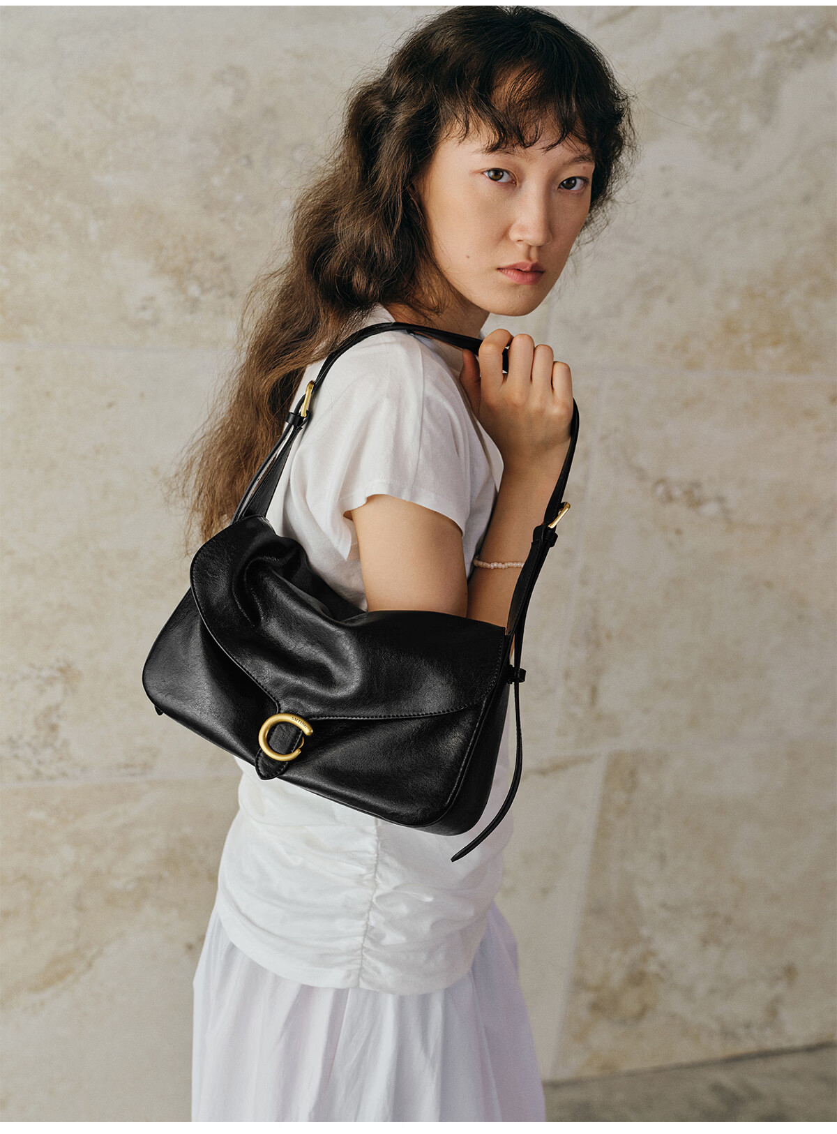 Ximuting Qingfeng Niche White Tote Bag Women Hobo New Shoulder Bag Commuter Crossbody Pearl White 5