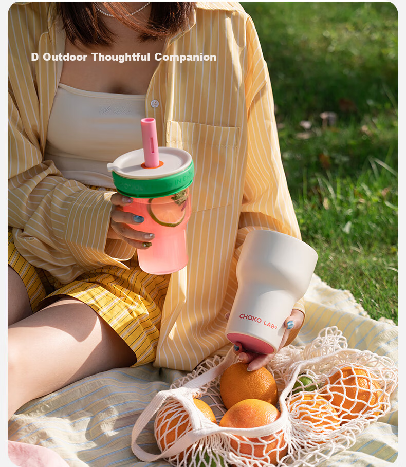 Chakolab Double-Layer Glass Insulated Tumbler Large Capacity Straw Ice Glass Cup Office Stylish Student Coffee Mug 13