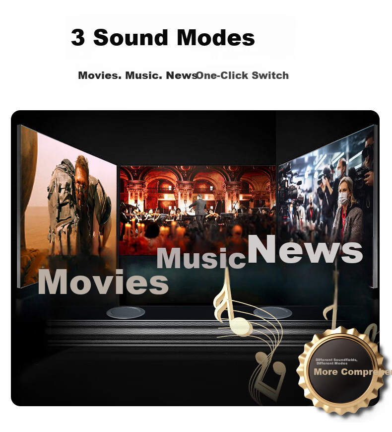 Newmine AK-600 Soundbar Home Theater Surround Sound Bluetooth Subwoofer for Living Room TV Projector Universal 7
